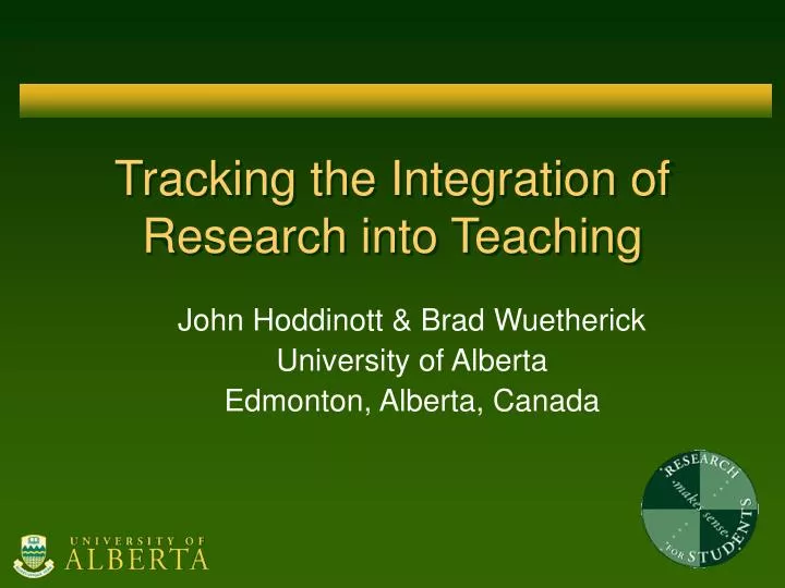tracking the integration of research into teaching