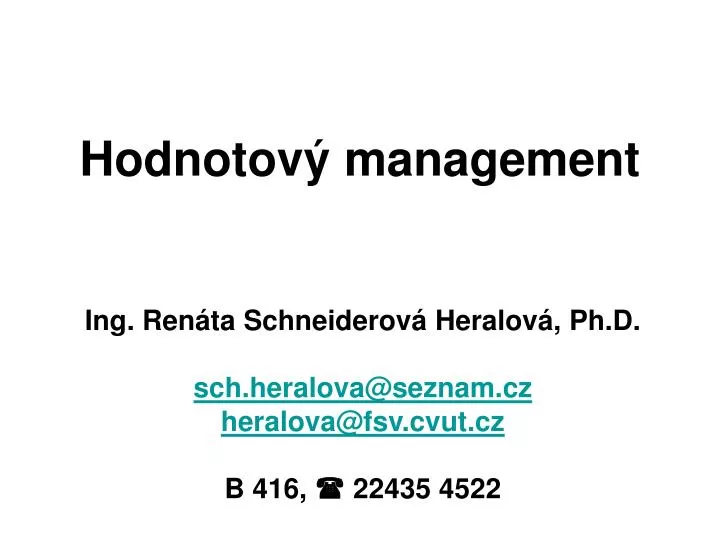 hodnotov management