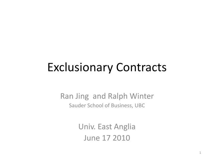 exclusionary contracts