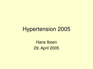 Hypertension 2005