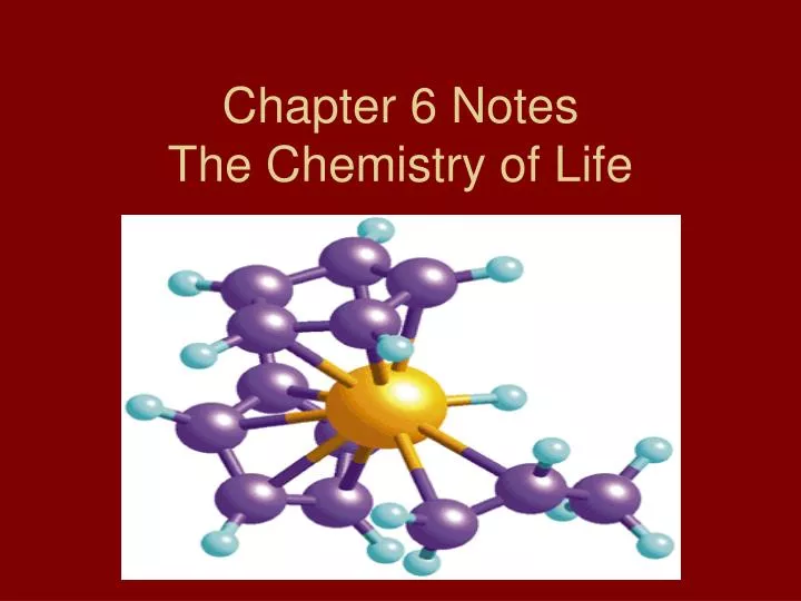 chapter 6 notes the chemistry of life