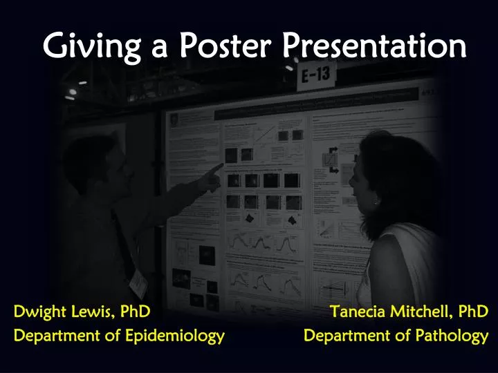 giving a poster presentation