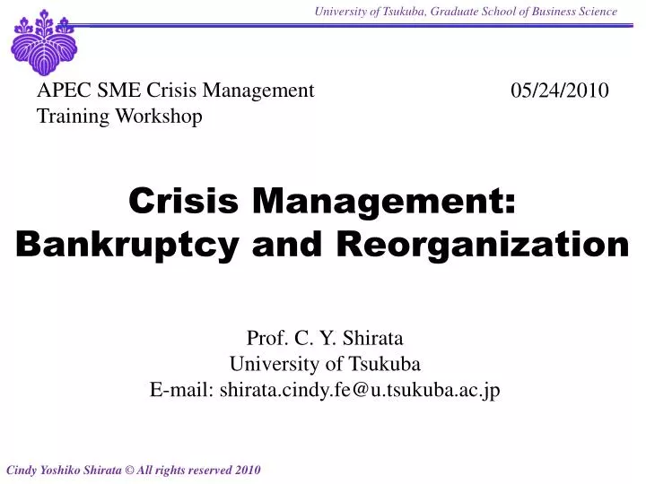 crisis management bankruptcy and reorganization