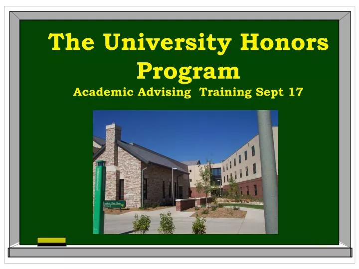 the university honors program academic advising training sept 17