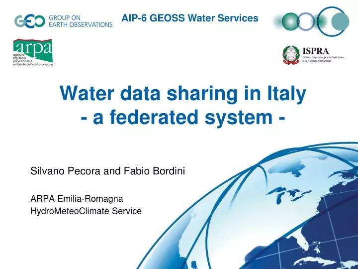 water data sharing in italy a federated system