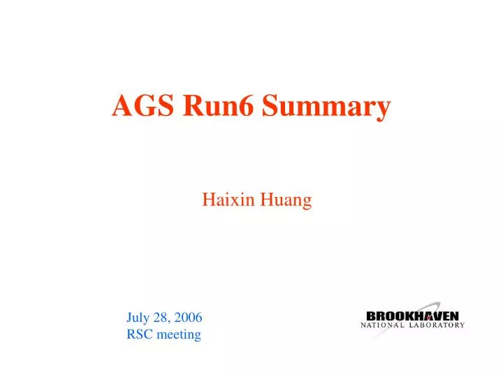 ags run6 summary