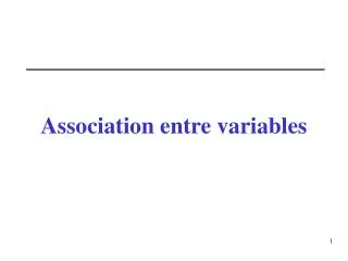 association entre variables