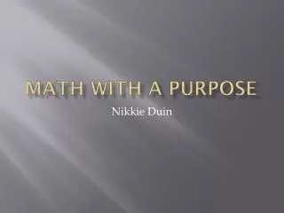 Math With a purpose