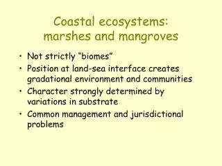 Coastal ecosystems: marshes and mangroves