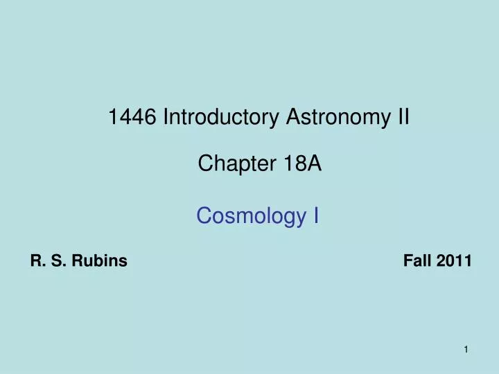 1446 introductory astronomy ii chapter 18a