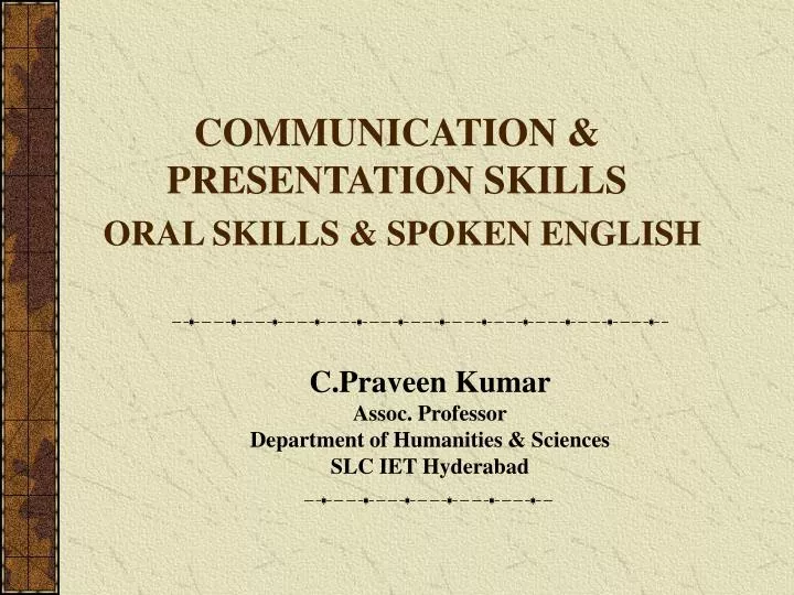 communication presentation skills oral skills spoken english