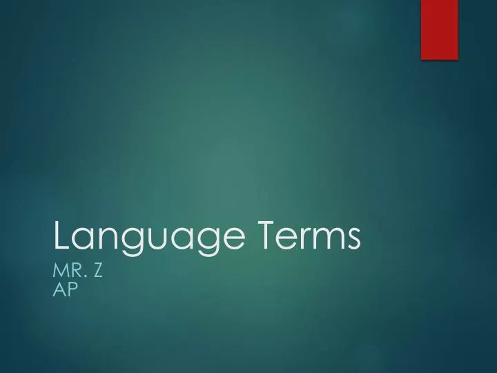language terms