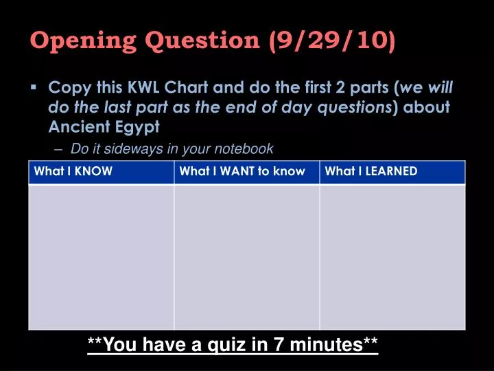 opening question 9 29 10