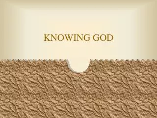 KNOWING GOD