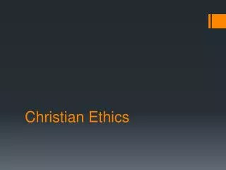 Christian Ethics