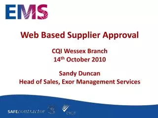 Web Based Supplier Approval