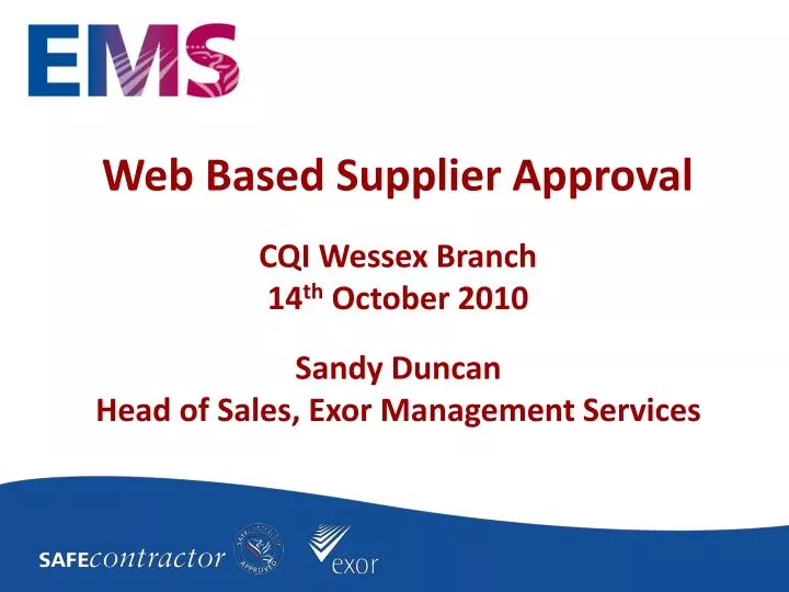 web based supplier approval