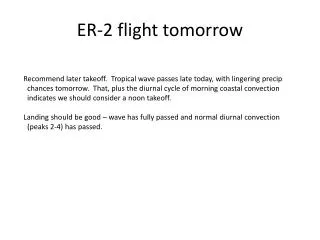ER-2 flight tomorrow