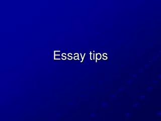Essay tips