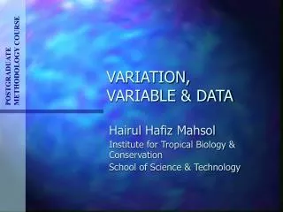 VARIATION, VARIABLE &amp; DATA