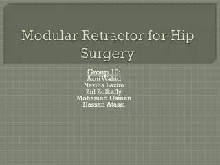 Modular Retractor for Hip Surgery