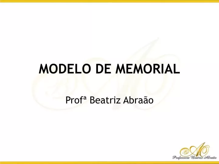 modelo de memorial