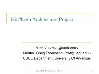 E2 Plugin Architecture Project