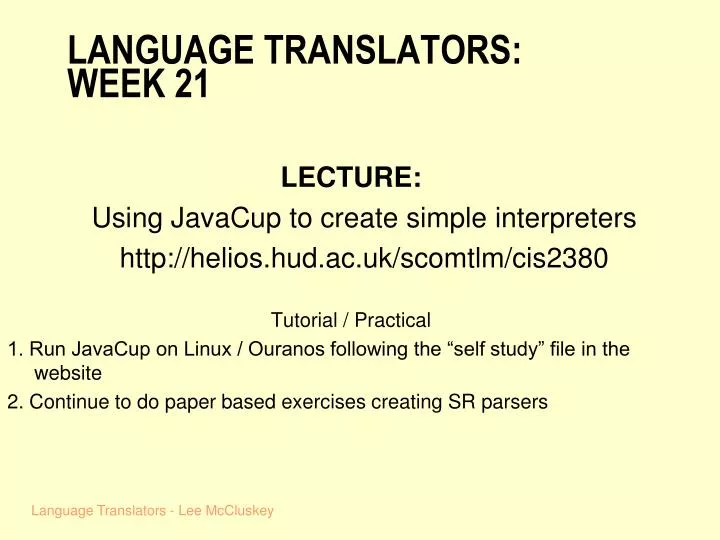 language translators week 21
