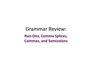 Grammar Review: