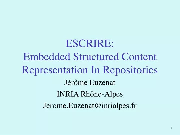 escrire embedded structured content representation in repositories