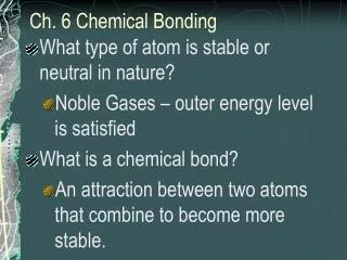 ch 6 chemical bonding