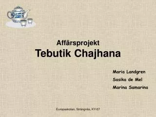 aff rsprojekt tebutik chajhana