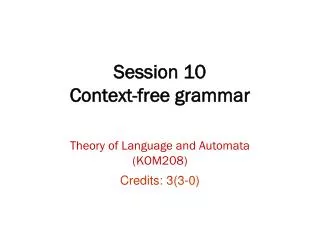 session 10 context free grammar