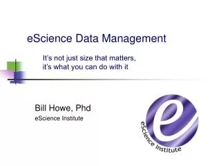 eScience Data Management