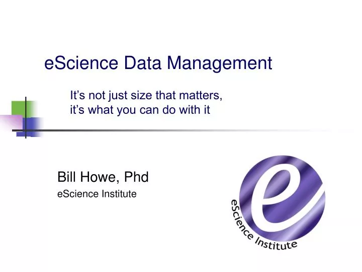 escience data management