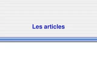 les articles