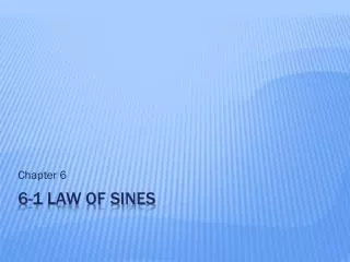 6-1 law of sines