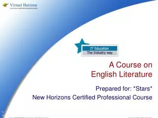 A Course on English Literature