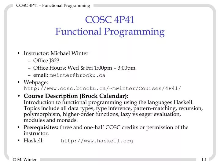 cosc 4p41 functional programming