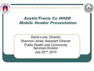 Austin/Travis Co HHSD Mobile Vendor Presentation