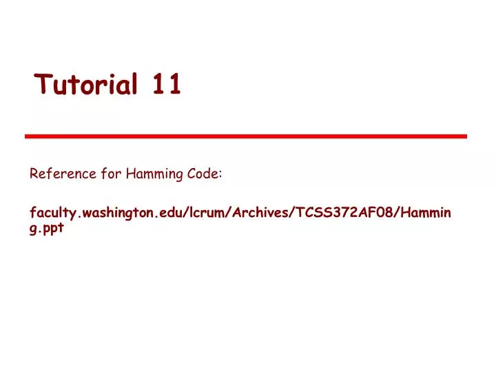 reference for hamming code faculty washington edu lcrum archives tcss372af08 hamming ppt