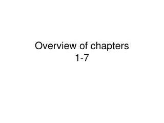 Overview of chapters 1-7
