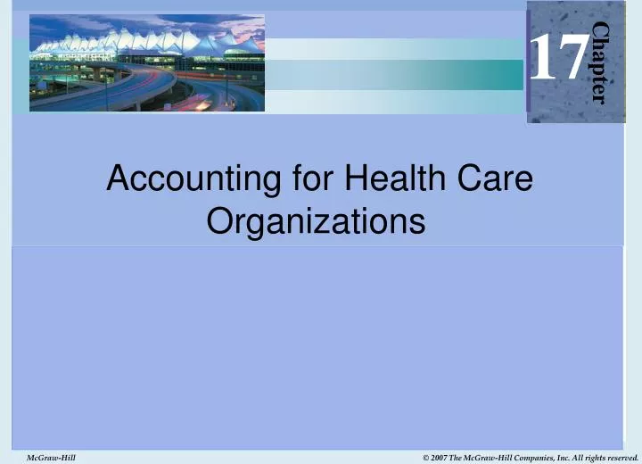 accounting for health care organizations