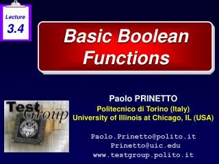 Basic Boolean Functions