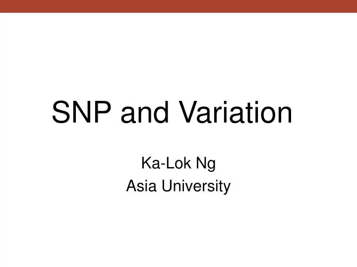 snp and variation