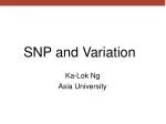 SNP and Variation - slide 1
