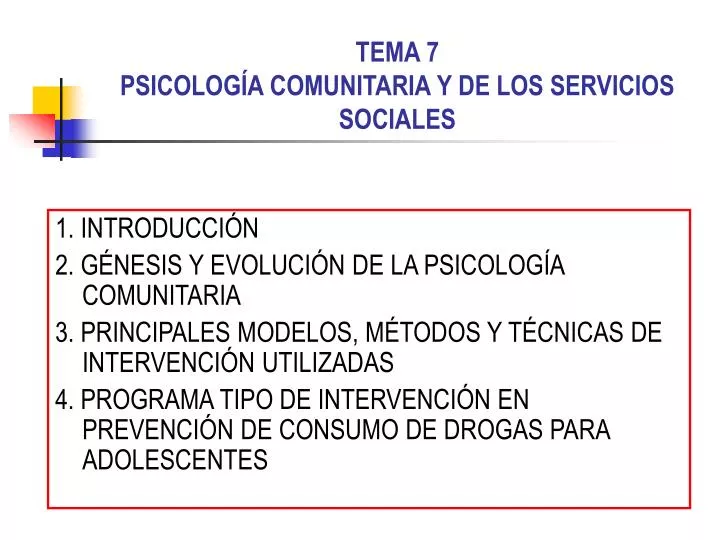 tema 7 psicolog a comunitaria y de los servicios sociales