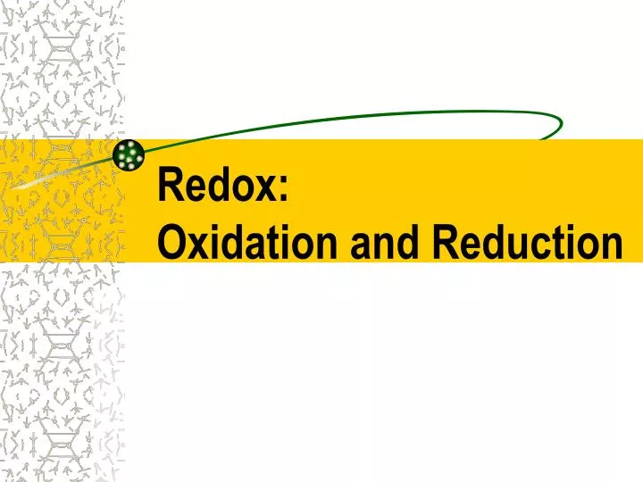 redox oxidation and reduction