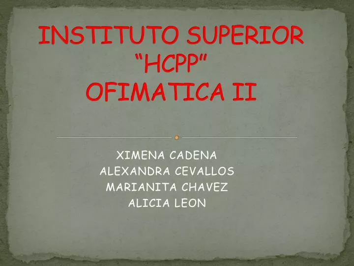 instituto superior hcpp ofimatica ii