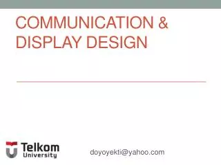 Communication &amp; Display Design